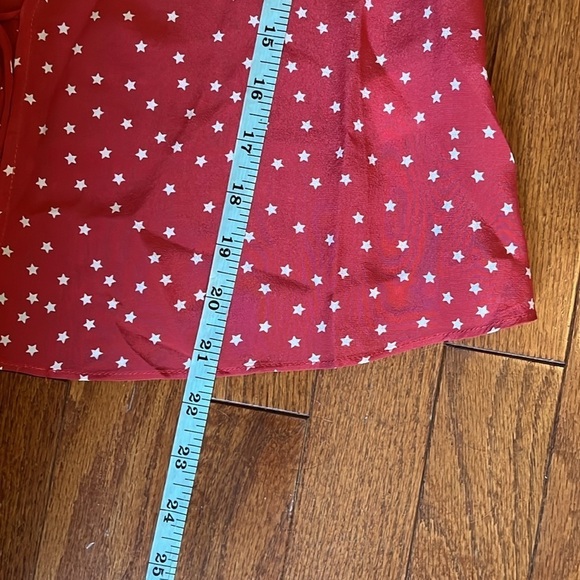Realisation Par | 100% Silk The Bianca Front Tie Top Red White Stars XXS July 4 - Picture 13 of 13